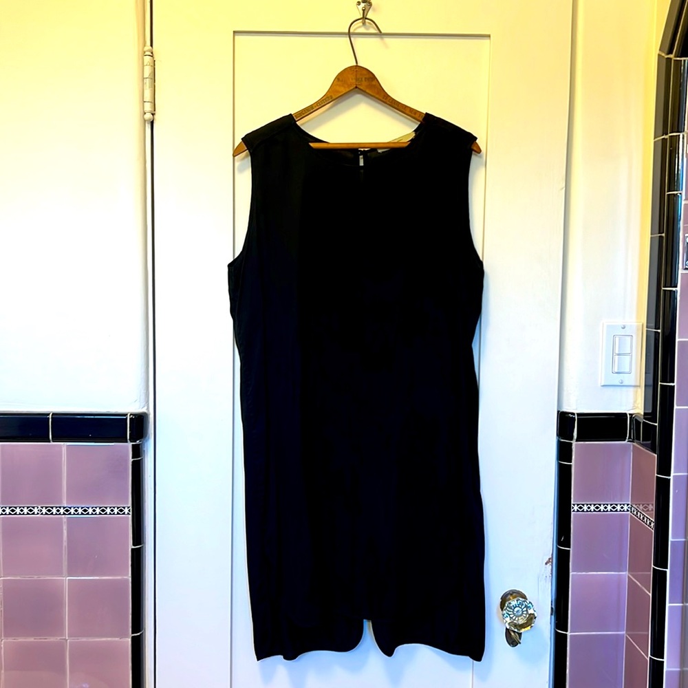 7115 by Szeki Black Gauze Sleeveless Dress Size M